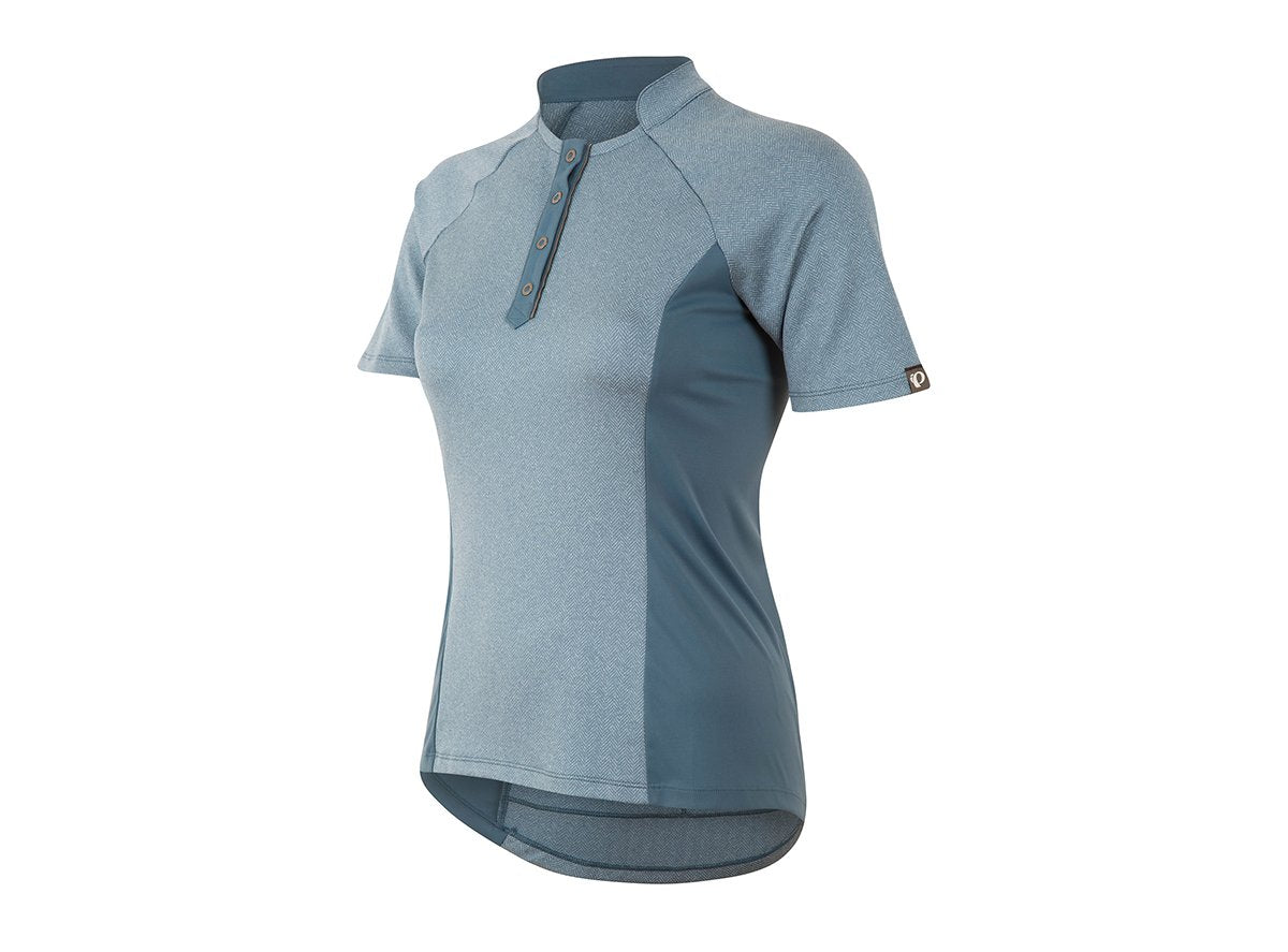 Pearl Izumi Select Escape Text Short Sleeve Road Jersey - Womens - Blue Steel-Herringbone Blue Steel Herringbone Large