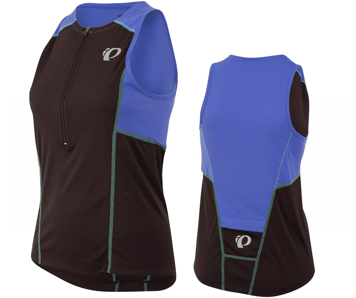 Pearl Izumi Select Pursuit Tri Sleeveless Jersey - Womens - Black-Dazzling Blue Black - Dazzling Blue Small