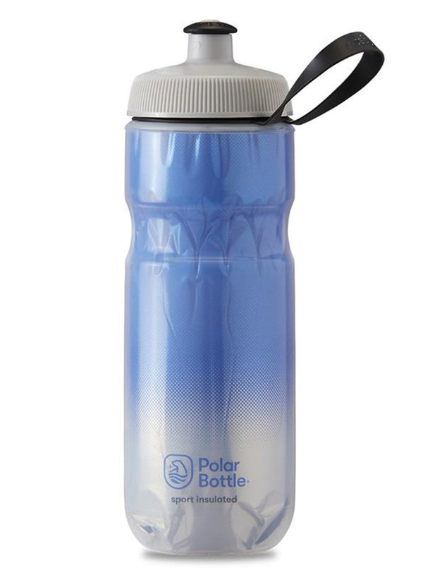 Polar Bottle Insulated Water Bottle 24oz Blue Silver Clear Wave Made In USA