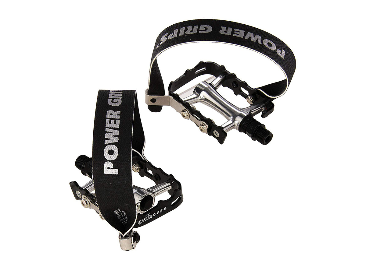 Power Grips Performance Pedals and Strap Kit - Black Black 9/16"