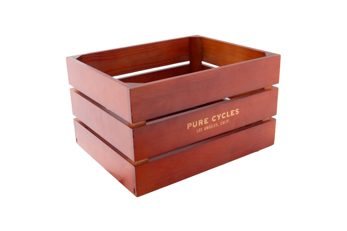 Pure Cycles Wooden City Crate - Rich Cedar Rich Cedar