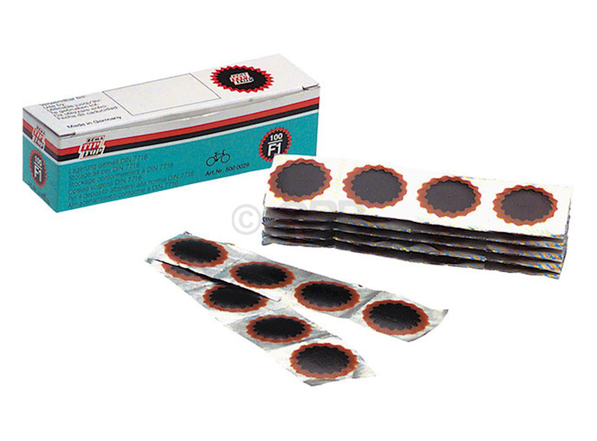 Rema Tip Top Round Patches Black - Orange 100 Pack - 16mm