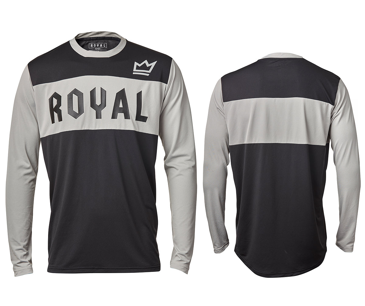 Royal Apex Long Sleeve MTB Jersey - Gray-Black - 2022 Gray - Black X-Small