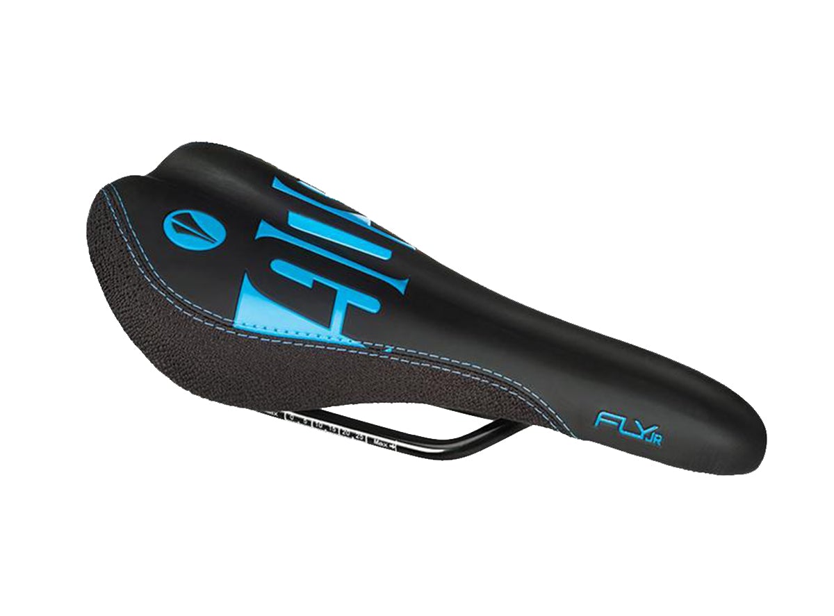 SDG Fly Jr Children's Saddle - Black-Cyan-Cyan Black - Cyan - Cyan