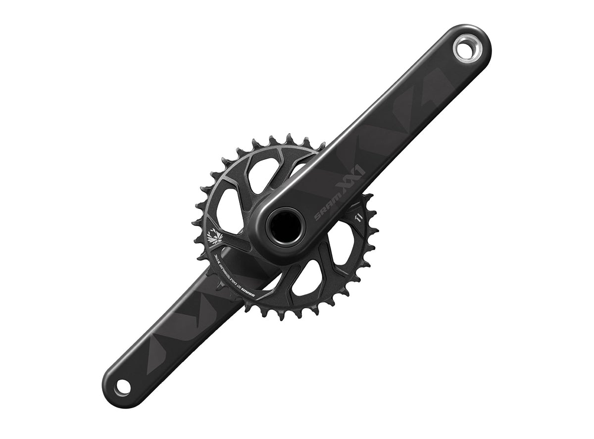SRAM XX1 Eagle 24mm Crankset - GXP - Black - No BB - OEM Black 170mm - 32t 6mm Offset Ring Includes: Crank fixing bolt and 2 pedal washers - Black Crank Boots - BB Not Included - OEM Packed