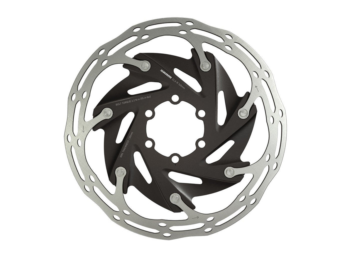 SRAM Centerline XR 2 Piece Rounded Disc Rotor Silver - Black 140mm
