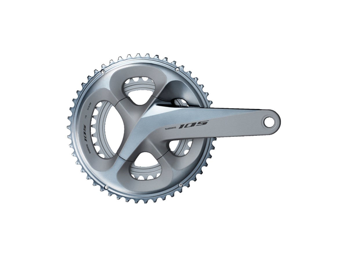 Shimano 105 R7000 11 Spd Double Crankset - Silver Silver 165mm - 50-34t - No BB