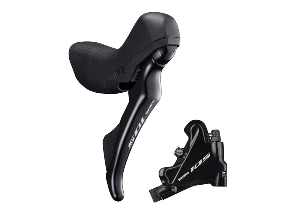 Shimano 105 R7020 Hydraulic Disc Brake Set - Black Black Left Hand Front