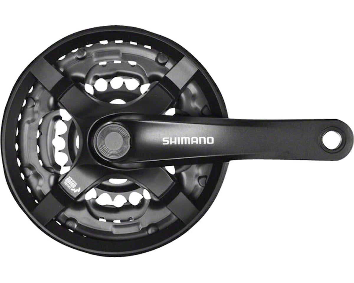 Shimano Tourney TY501 6-7-8 Spd Crankset - Black Black 170mm - 42-34-24t - With Chain Guard - Square Taper