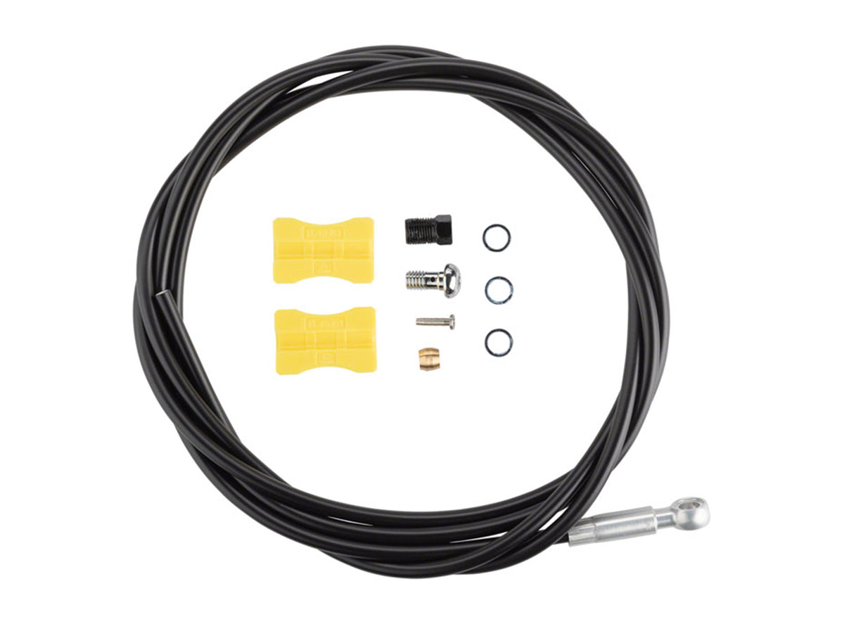 Shimano BH90-SBLS High Pressure Disc Brake Hose Kit Black 2000mm Long Silver Banjo Caliper Connector