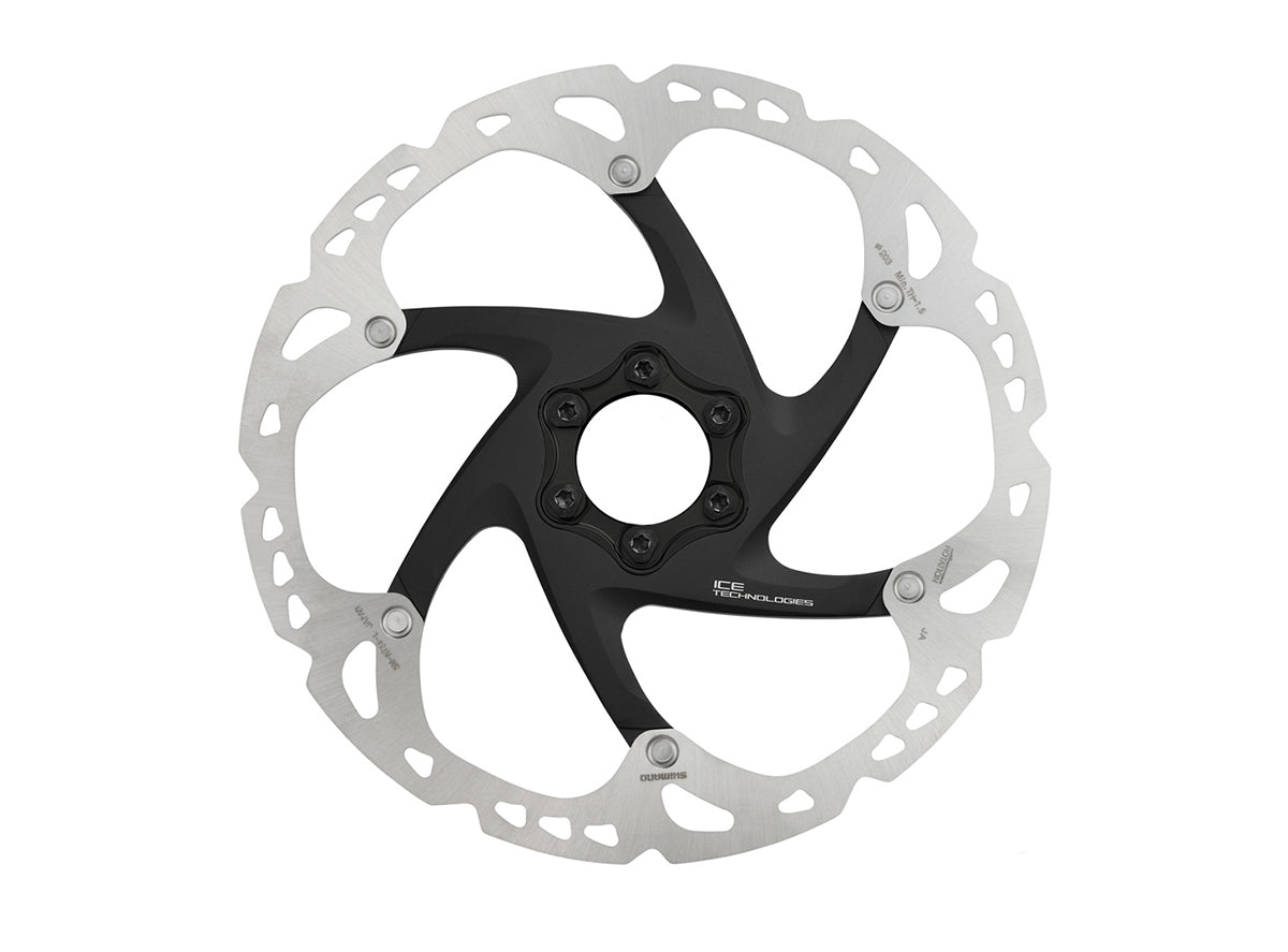 Shimano RT86 6-bolt Disc Brake Rotor Only - OEM Silver - Black 160mm