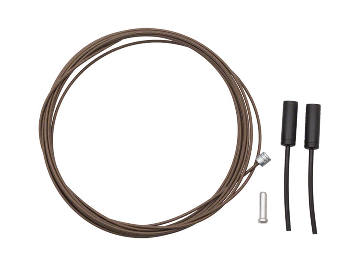 Shimano Dura-Ace/XTR Polymer Coated Stainless Derailleur Cable - Silver - Black Silver - Black 1.2x2100mm