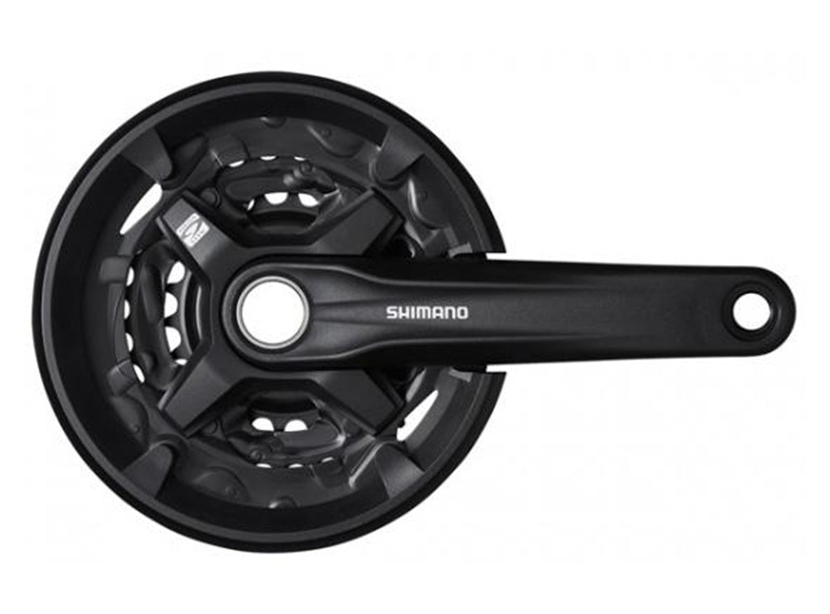 Shimano MT210-3 9 Spd Crankset - Black Black 170mm - 40-32-22t With Chain Guide