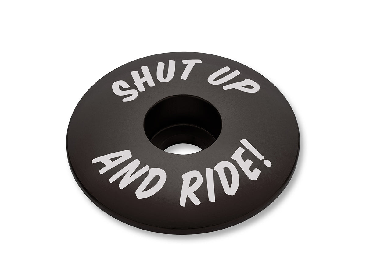 CBO Shut Up and Ride! Stem Cap - Black Black Each