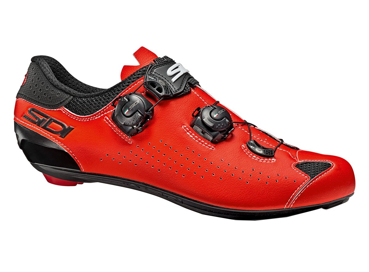 Sidi Genius 10 Road Shoe - Black-Fluo Red Black - Fluo Red EU 44