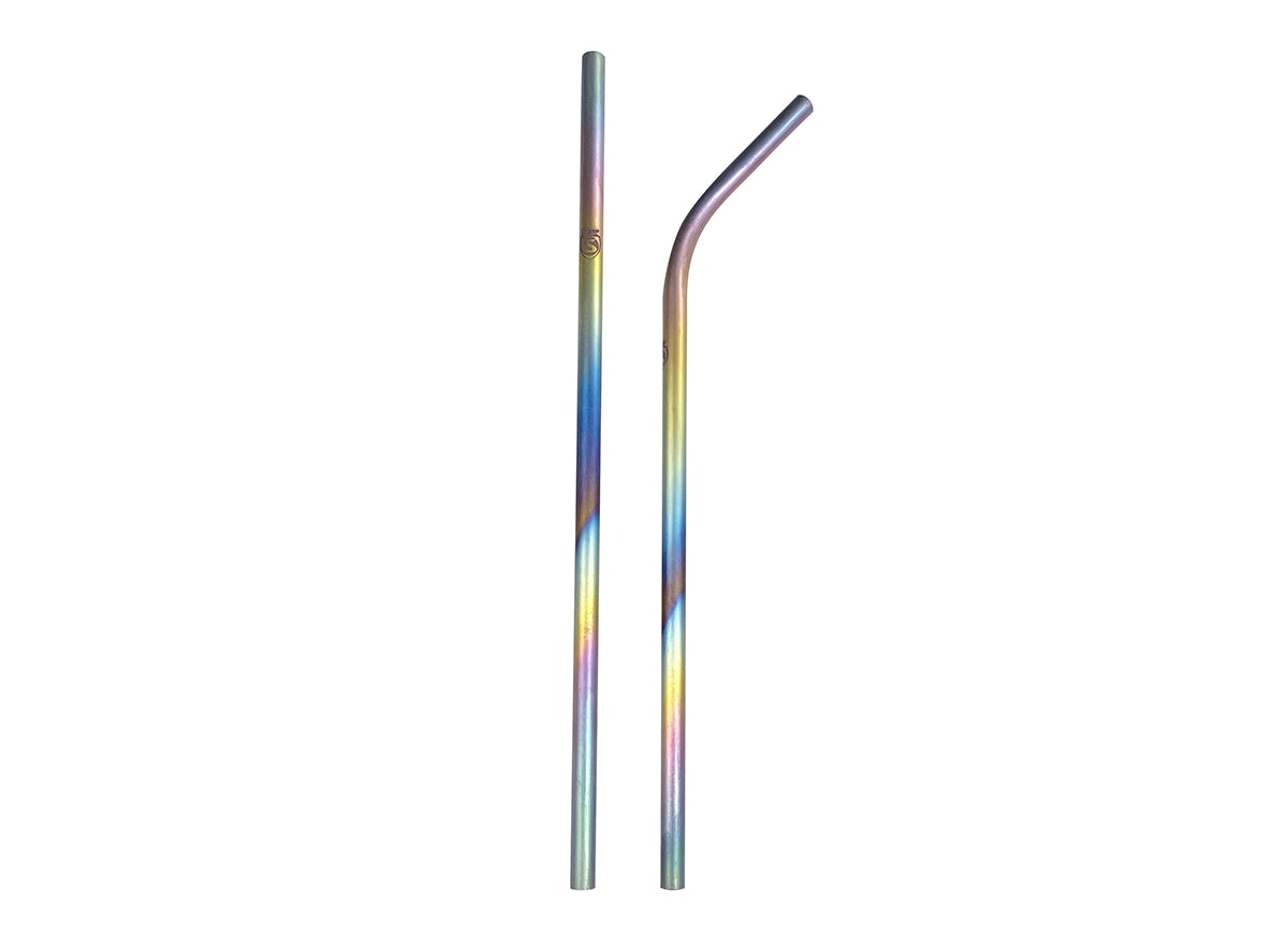 Silca Titanium Straw Set - Oil Slick Oil Slick Pair - 2 Straws