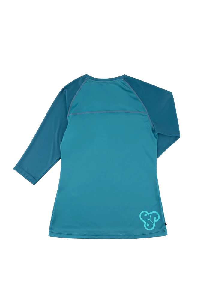 Sombrio Noble 2 3/4 Sleeve MTB Jersey - Womens - Sombrio-Boreal Blue-Midnight Blue
