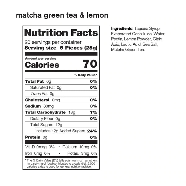 Skratch Labs Sport Energy Chews - Matcha Green Tea & Lemon