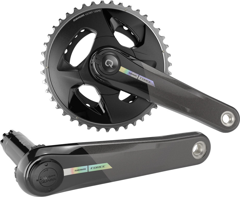 SRAM Force AXS D2 Wide 2x12 Spd Road Crankset with Power Meter - Unicorn Gray-Laser Foil