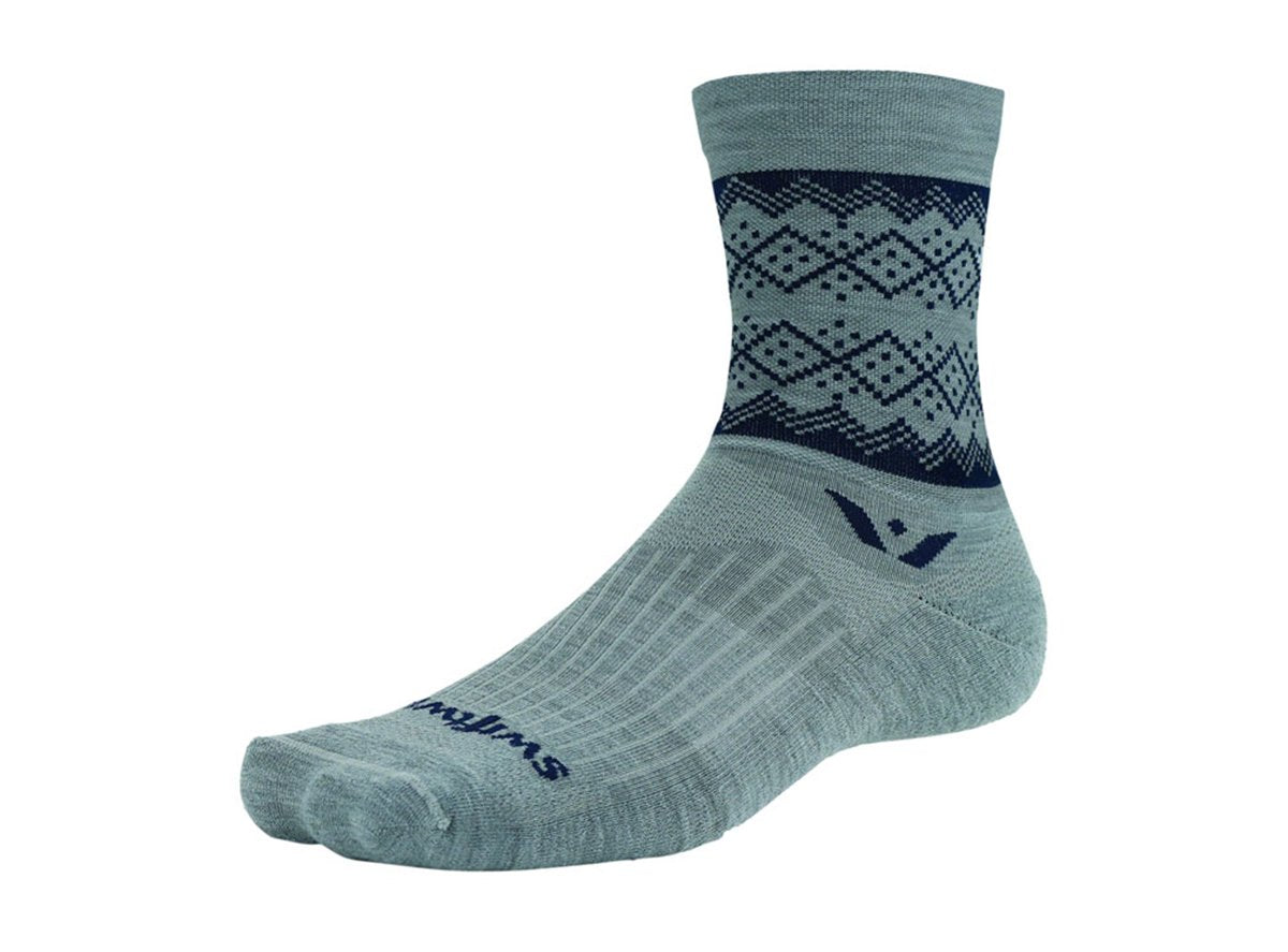 Swiftwick Vision Five Winter Lodge Sock - Heather Navy - 2020 Heather Navy Small