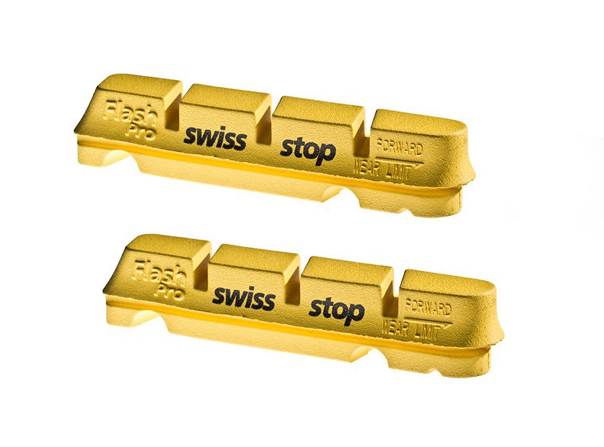 SwissStop Flash Pro Brake Pads Set - Yellow Yellow Set of 4 - Shimano/SRAM - Carbon Rims