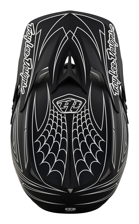 Troy Lee Designs D3 Fiberlite Full Face Helmet - Spider Stripe - Black