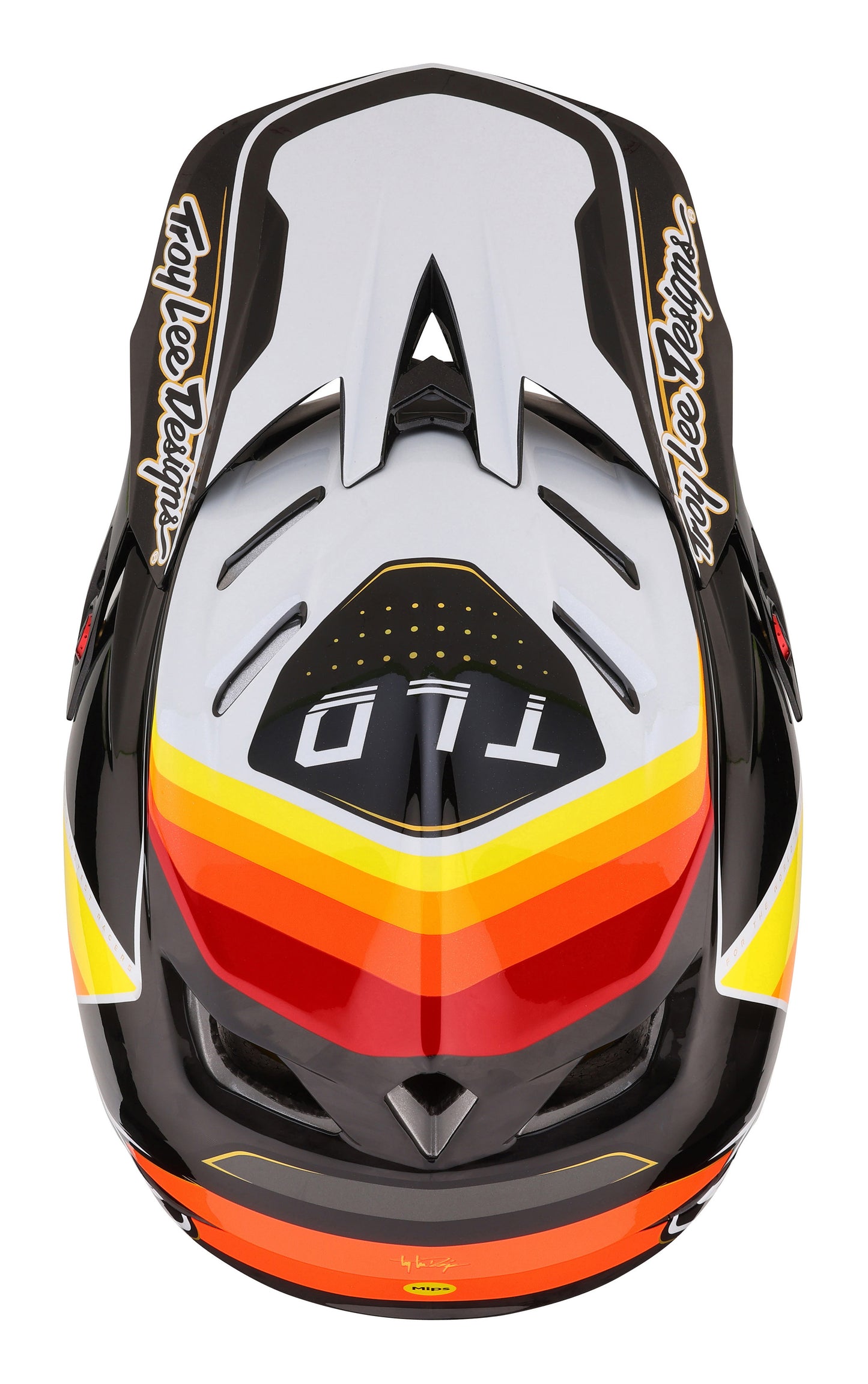 Troy Lee Designs D4 Carbon Full Face Helmet with MIPS - Reverb - Black-White - 2023
