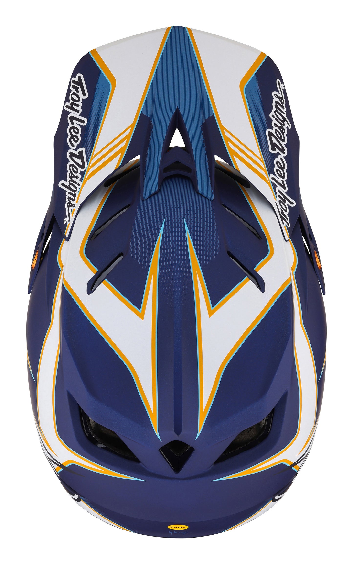 Troy Lee Designs D4 Composite Full Face Helmet with MIPS - Matrix - Blue - 2023