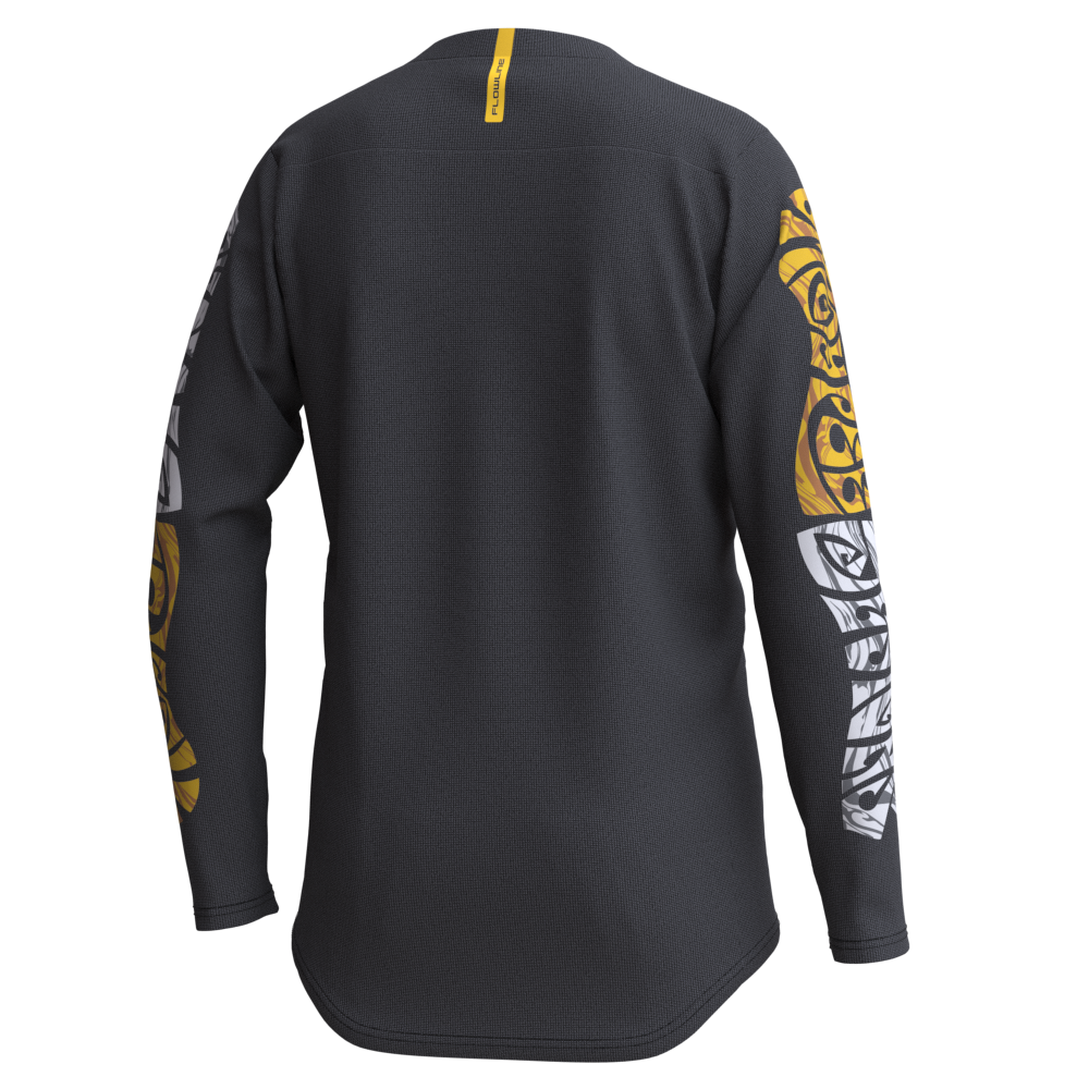 Troy Lee Designs Flowline Long Sleeve MTB Jersey - Tripper - Youth - Black - 2023