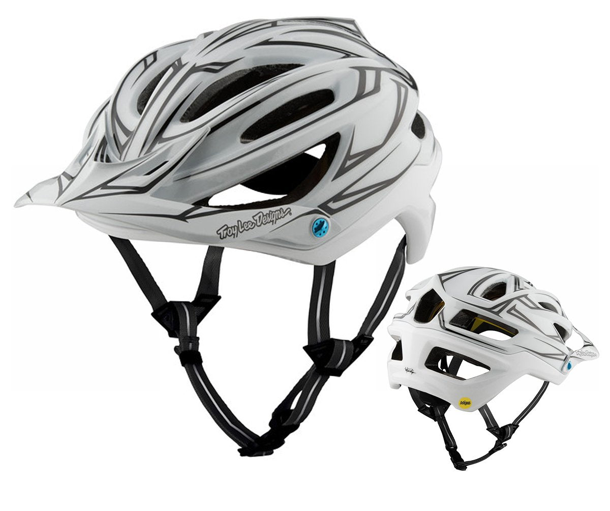 Troy Lee Designs A2 MIPS MTB Helmet - Pinstripe - White-Reflective White - Reflective Medium/Large