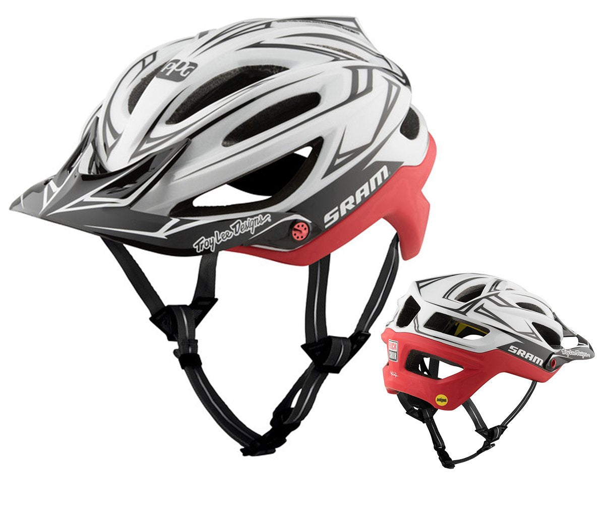 Troy Lee Designs A2 MIPS MTB Helmet - Team - White-Red White - Red Medium/Large
