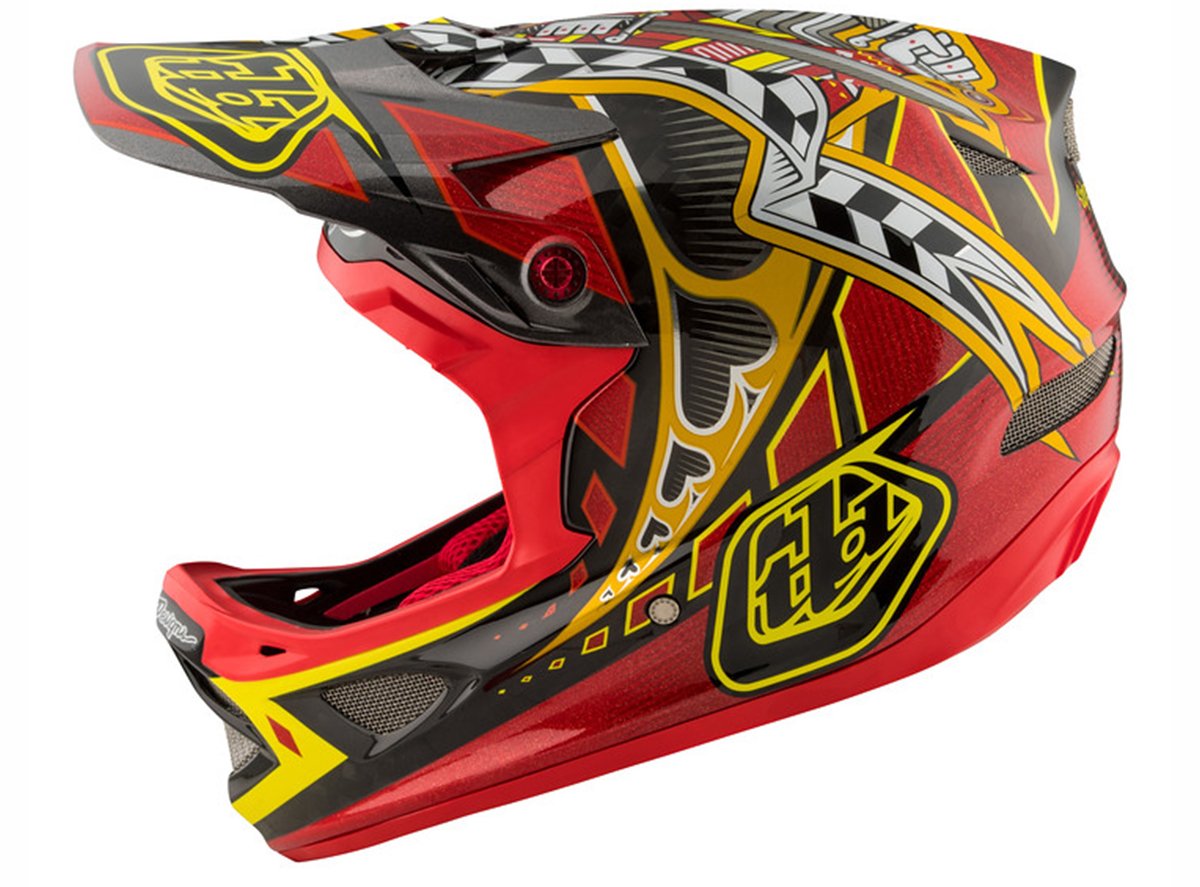 Troy Lee Designs D3 Carbon MIPS Full Face Helmet - Longshot Red