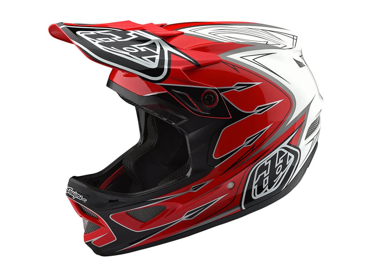 Troy Lee Designs D3 Composite Full Face Helmet - Corona Red-White - 2018 Corona Red - White Medium