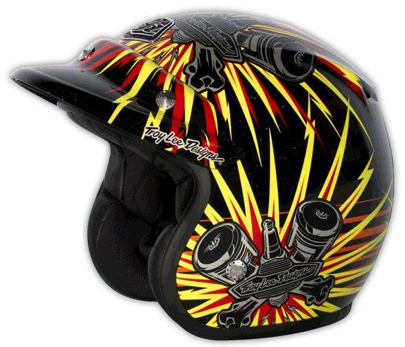 Troy Lee Designs Piston Full Face Helmet - Black-Yellow Black - Yellow Large
