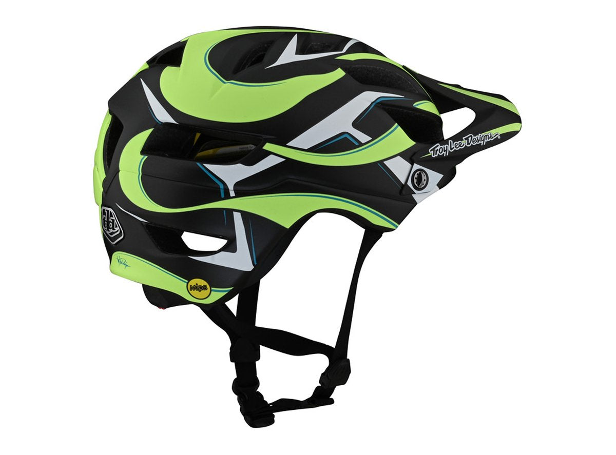 Troy Lee Designs A1 MIPS MTB Helmet - Youth - Welter - Black-Green - 2021 Black - Green One Size