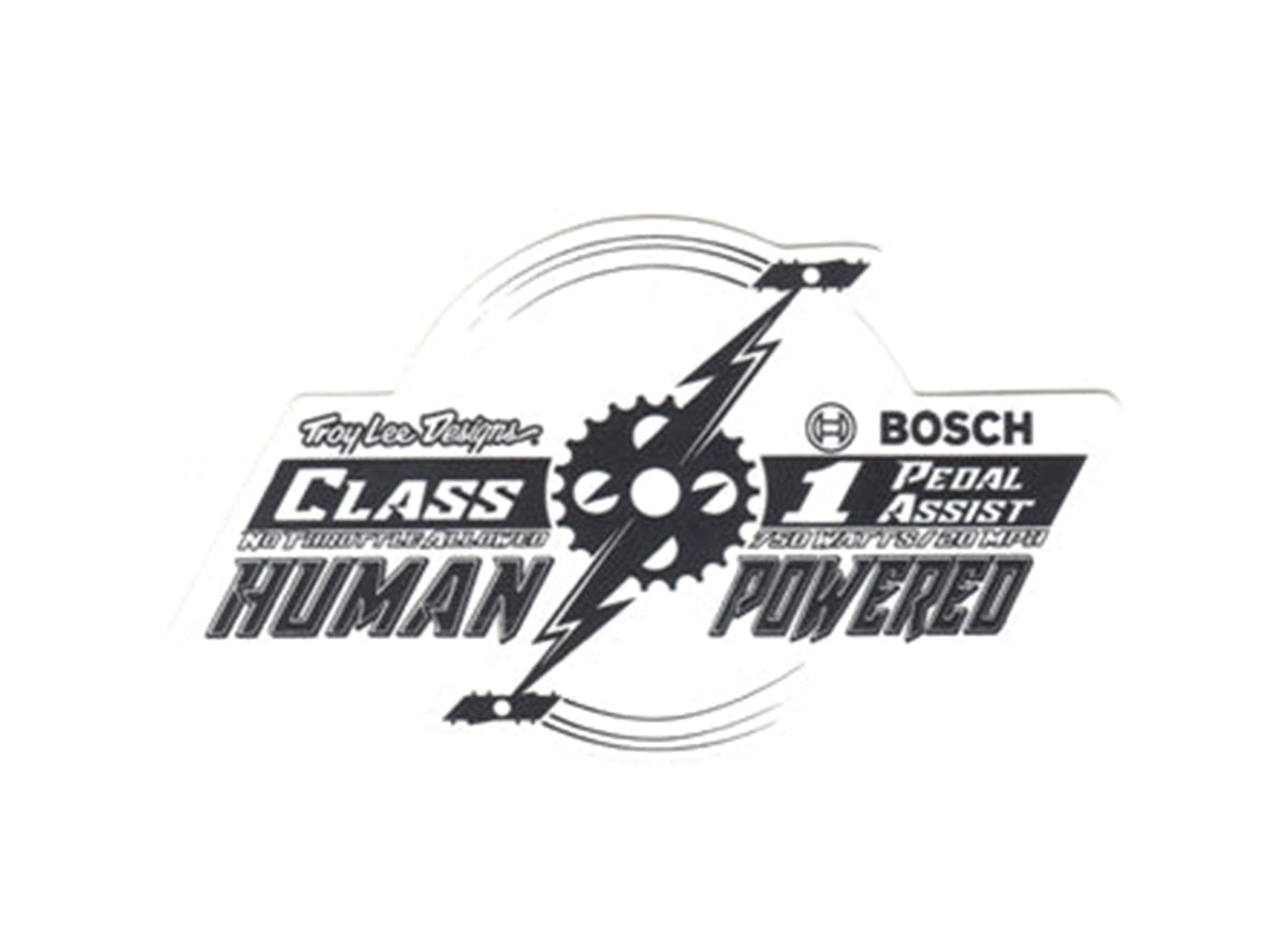 Troy Lee Designs Bosch - No Throttle Allowed Sticker Black - White 4" x 2.4"