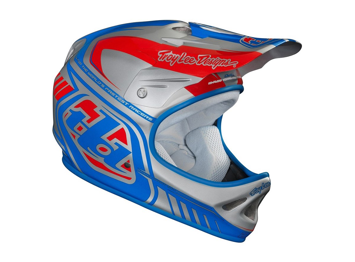 Troy Lee Designs D2 Delta Full Face Helmet - Silver-Blue Silver - Blue Medium/Large