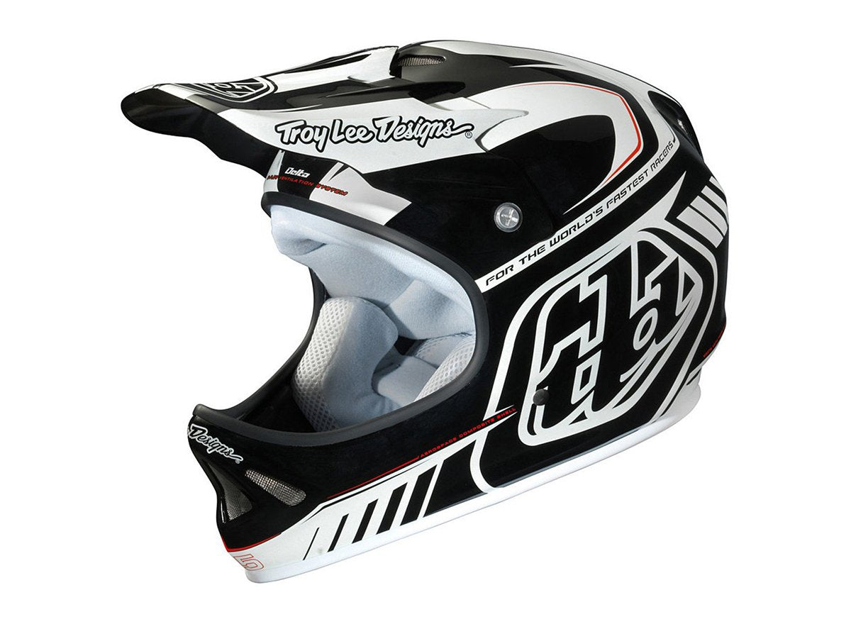 Troy Lee Designs D2 Delta Full Face Helmet - White-Black White - Black Medium/Large