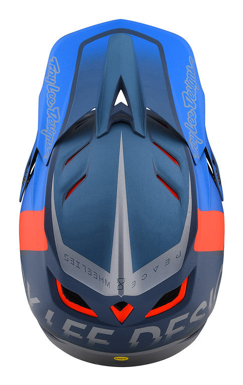 Troy Lee Designs D4 Composite Full Face Helmet - Qualifier - Slate-Red - 2022