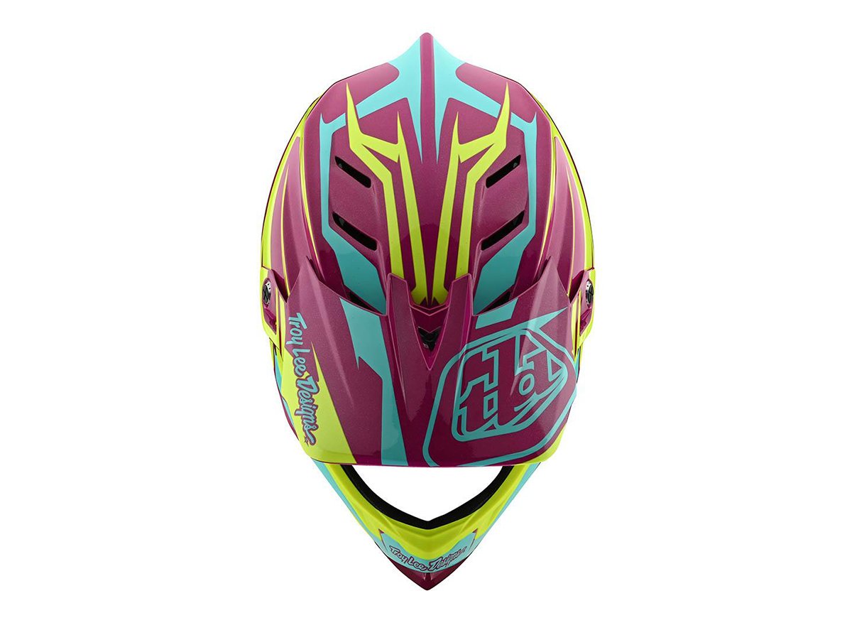 Troy Lee Designs D4 Composite Full Face Helmet - Slash - Purple-Yellow - 2020