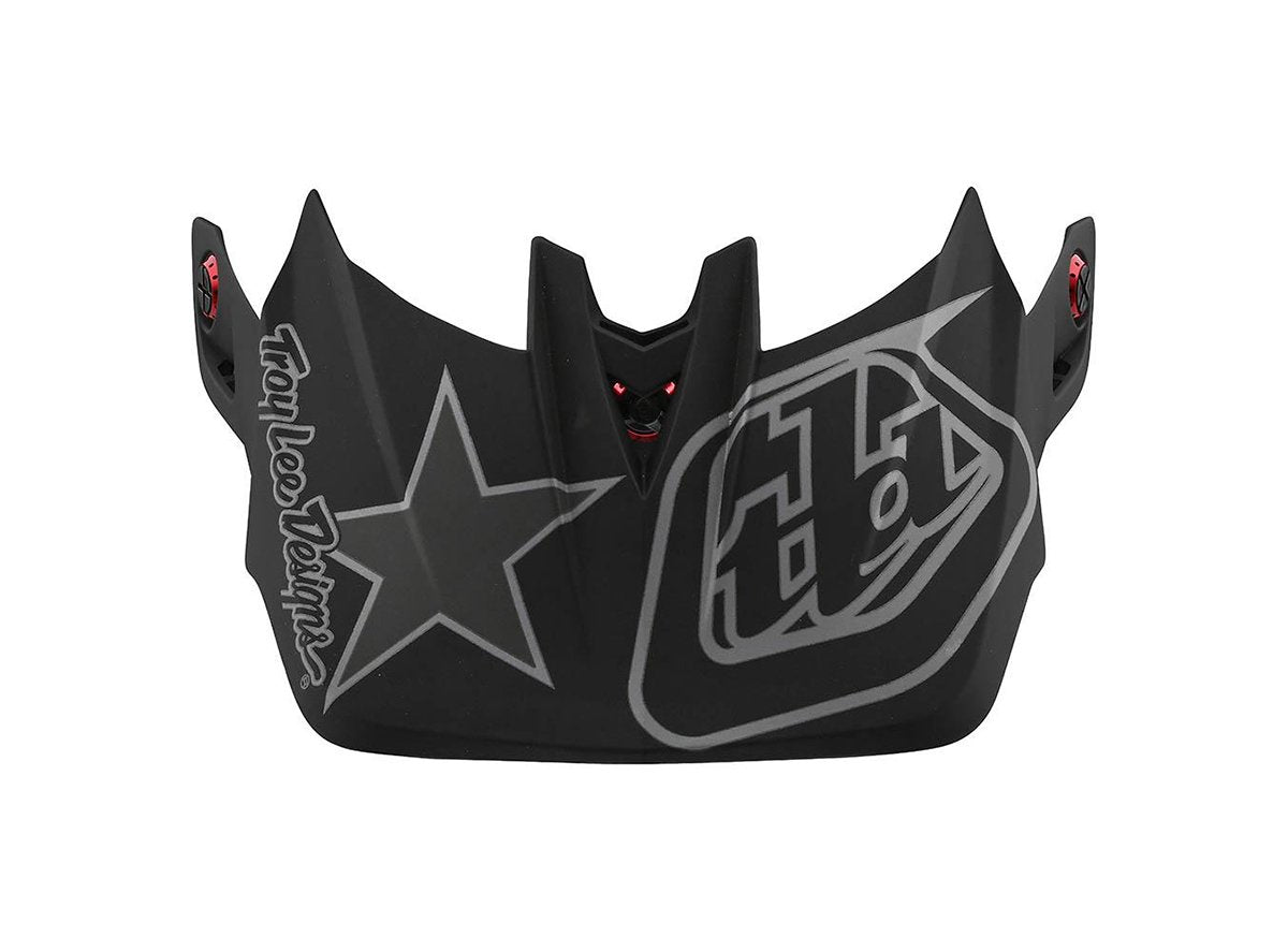 Troy Lee Designs D4 Replacement Visor - Freedom - Black-Red Black - Red
