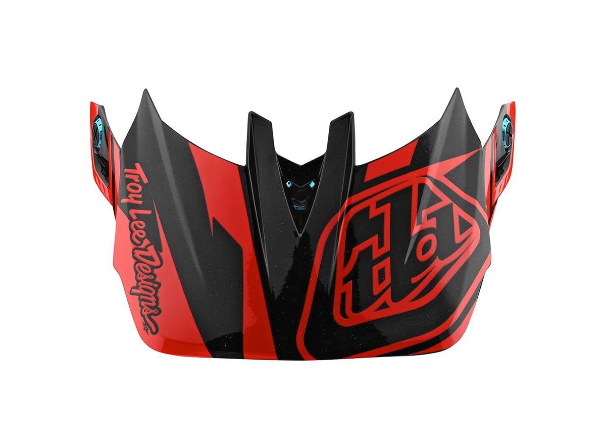 Troy Lee Designs D4 Replacement Visor - Slash - Orange-Black Orange - Black