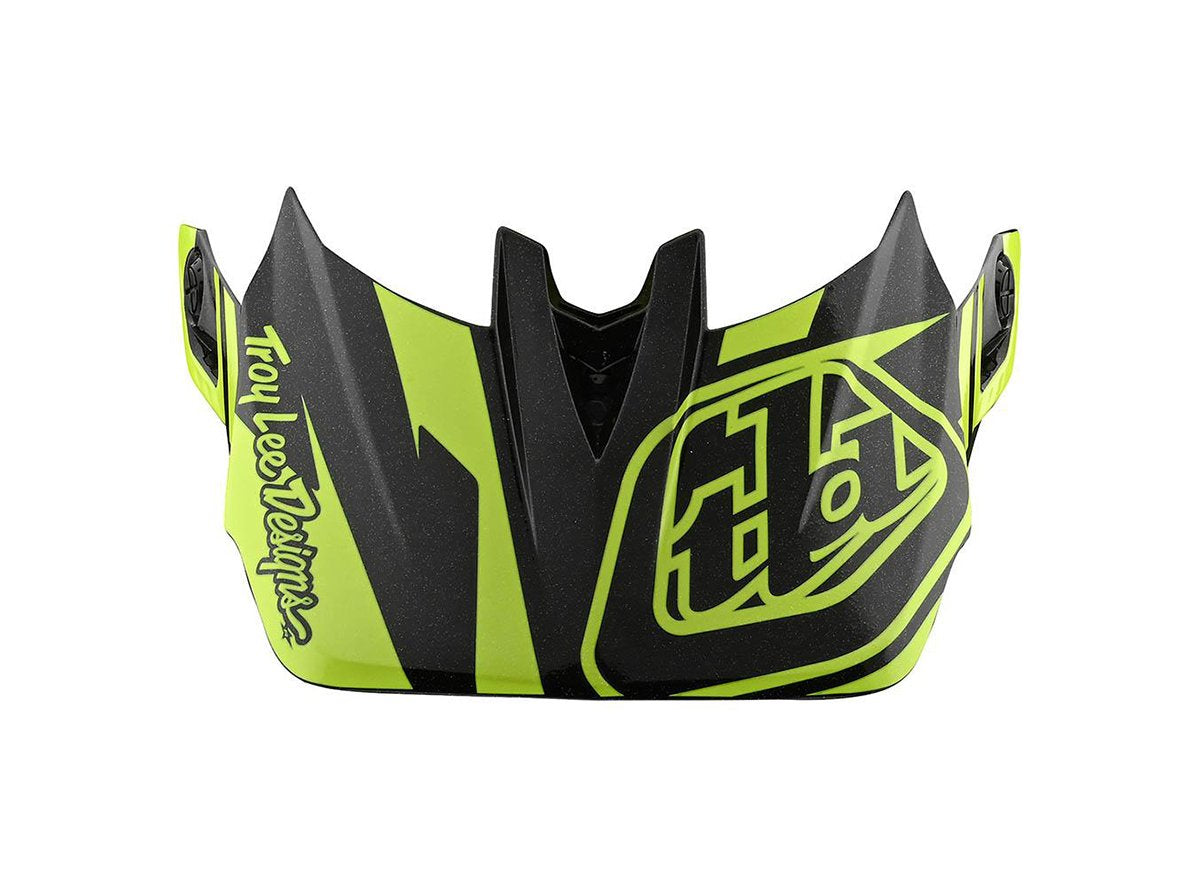 Troy Lee Designs D4 Replacement Visor - Slash - Black-Yellow Black - Yellow