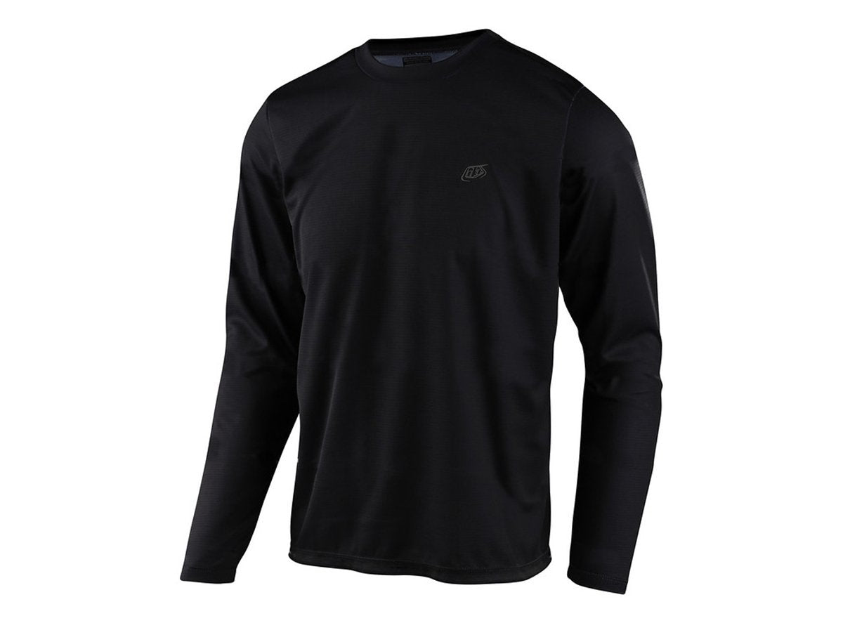 Troy Lee Designs Flowline Long Sleeve MTB Jersey - Solid - Black - 2021 Black Small