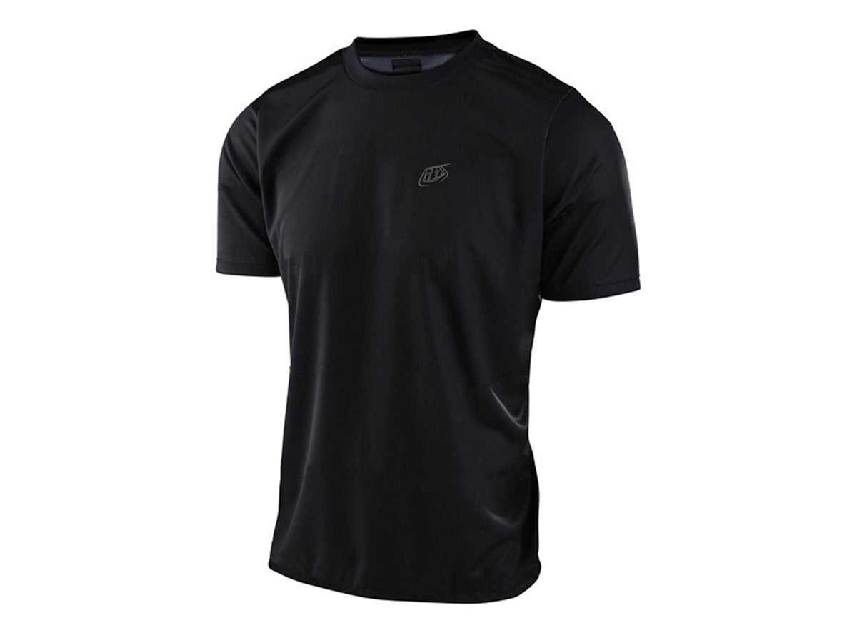 Troy Lee Designs Flowline Short Sleeve MTB Jersey - Solid - Black - 2021 Black Small
