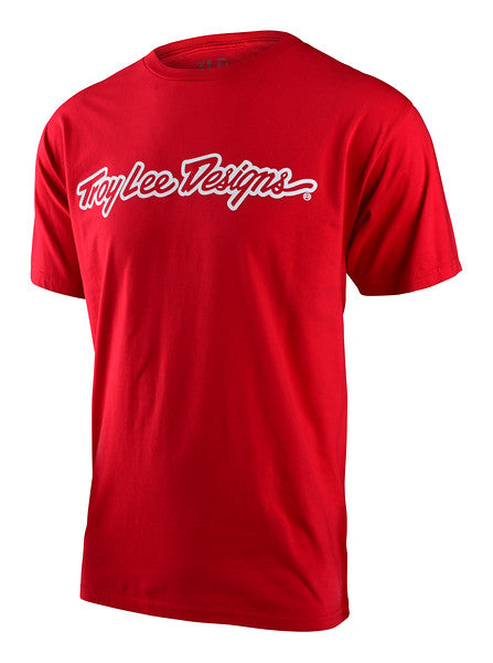 Troy Lee Designs Signature Short Sleeve Tee - Red Red Small