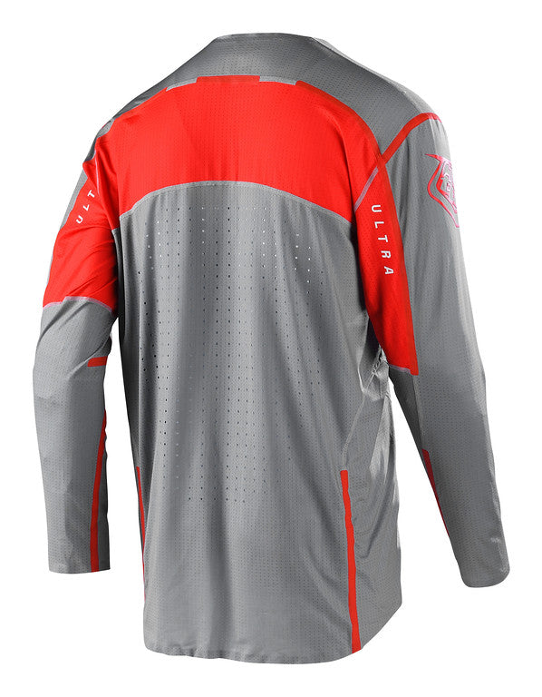 Troy Lee Designs Sprint Ultra Long Sleeve MTB Jersey - Lines - Gray-Rocket Pink - 2022