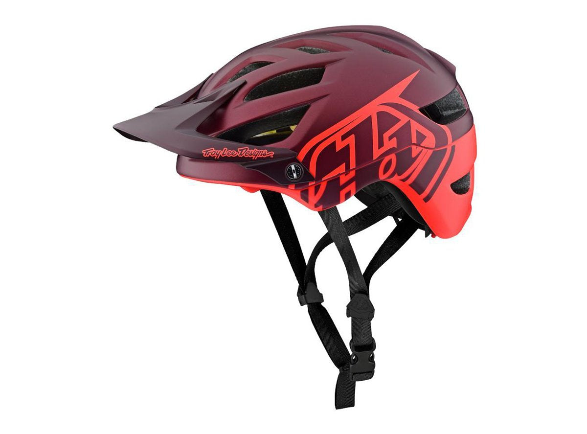 Troy Lee Designs A1 MIPS MTB Helmet - Classic - Burgundy-Orange - 2019 Burgundy - Orange X-Small