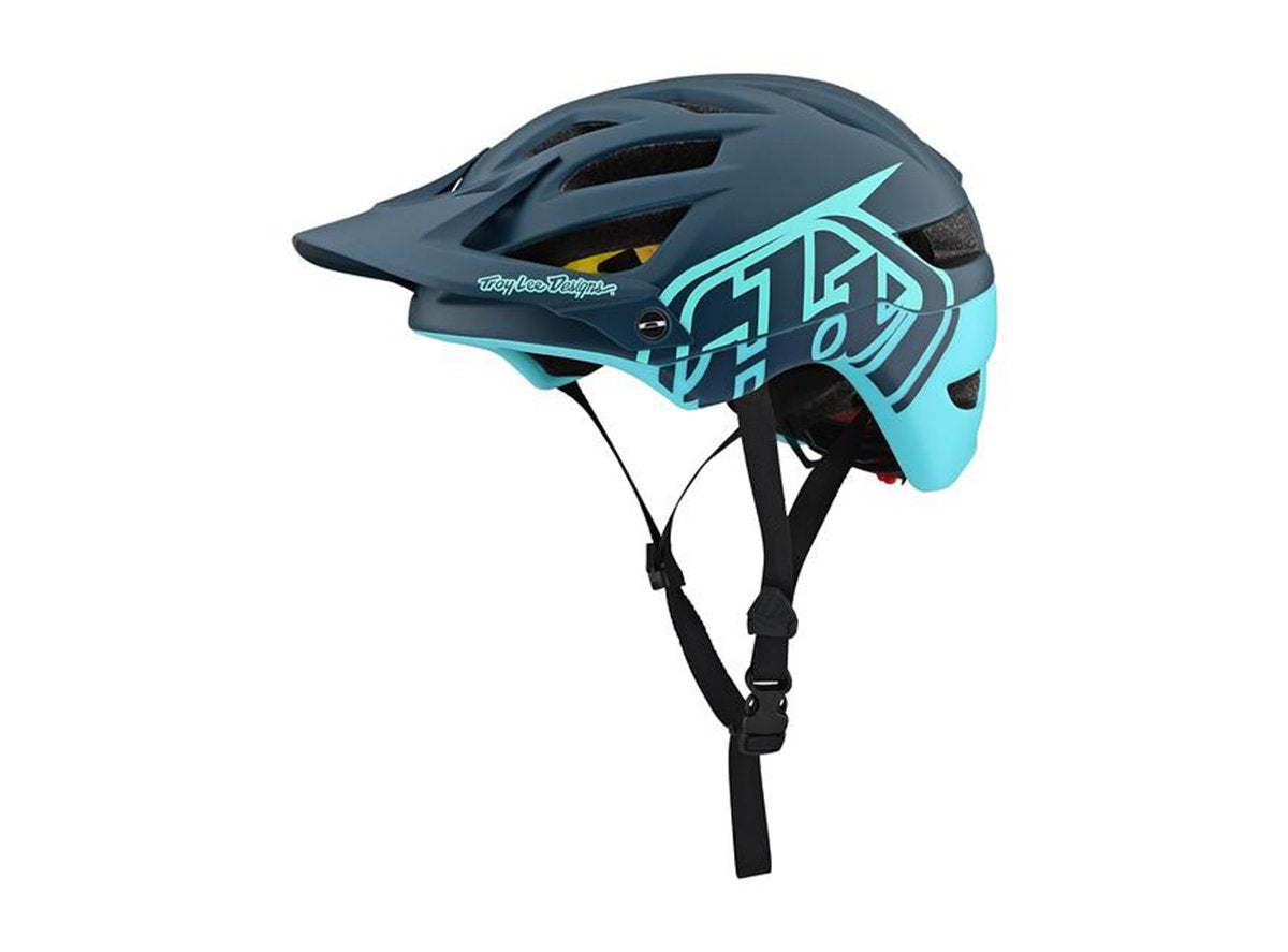 Troy Lee Designs A1 MIPS MTB Helmet - Classic - Dark Gray-Aqua2019 Dark Gray - Aqua X-Small