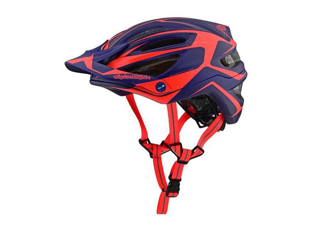 Troy Lee Designs A2 MIPS MTB Helmet - Dropout - Navy-Orange - 2019 Navy - Orange Small